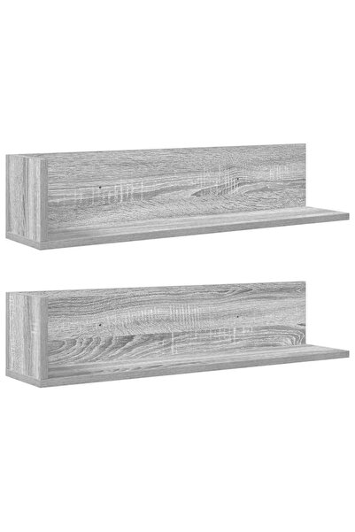 vidaxl Rafturi de perete, 2 buc., gri sonoma, 75x16,5x16,5 cm, lemn