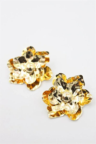 Marsilyan Nvdn- Ieg - Metal Flower Earrings - Gold Iegrs-Nvdn1