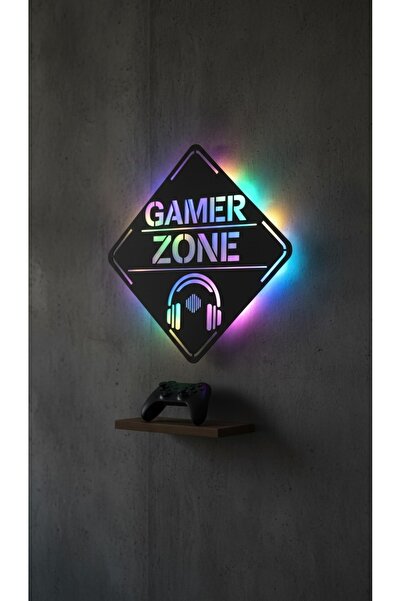 Murat Lazer Gamer Zone LED Duvar Tablosu – Işıklı Gaming Dekorasyonu