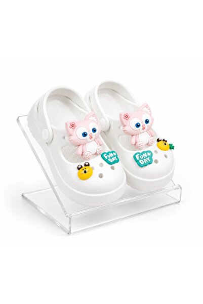 Superbaby Saboti albi din spuma pentru copii - Vulpita
