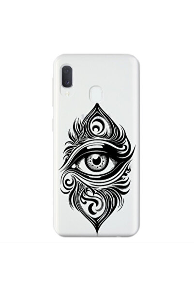 Other Samsung A20E Eye patterned drawing Transparent Silicone TPU Θήκη