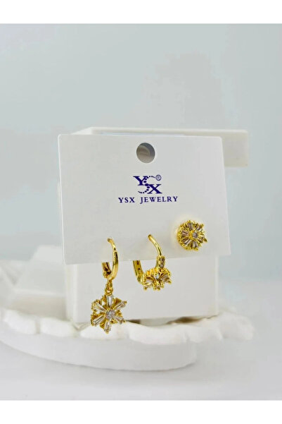 Marsilyan Nvdn- Ieg - Zircon Stone Triple Combination Earrings Iegrs-Nvdn1