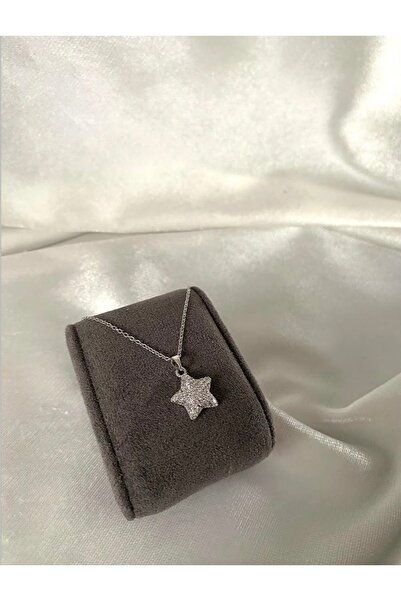 Ezremu Store Taşlı Yıldız Figürlü Silver Çelik Kolye