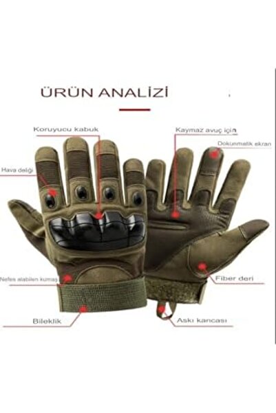 Yıldızan Terra Organic Protected Tactical Gloves Military Gloves Cycling Glov...