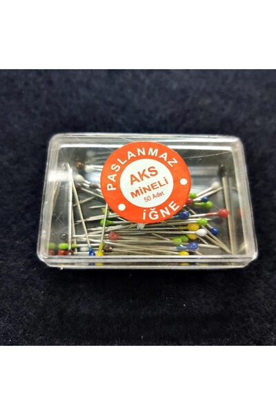 Yıldızan Terra Organik Colorful Pearl Head Bulk Needle Steel 50 Pieces Terra ...