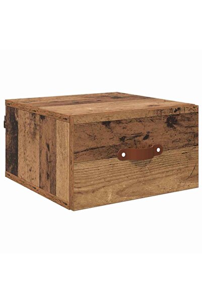 vidaxl Noptieră suspendată Lemn Vechi 35 x 35 x 20 cm Lemn compozit