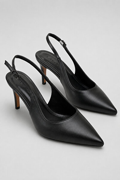 Women Lay-z Pantofi stiletto de damă din piele neagră, cu vârf ascuțit și toc...