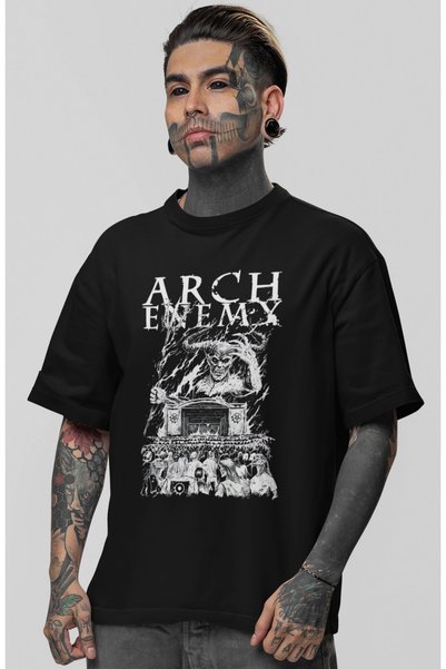 SEVBANO Arch Enemy Rock Metal Music Band Printed Unisex Oversize T-Shirt