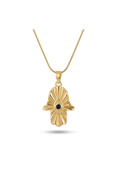h&b design jewel قلادة يد فاطمة من الفولاذ