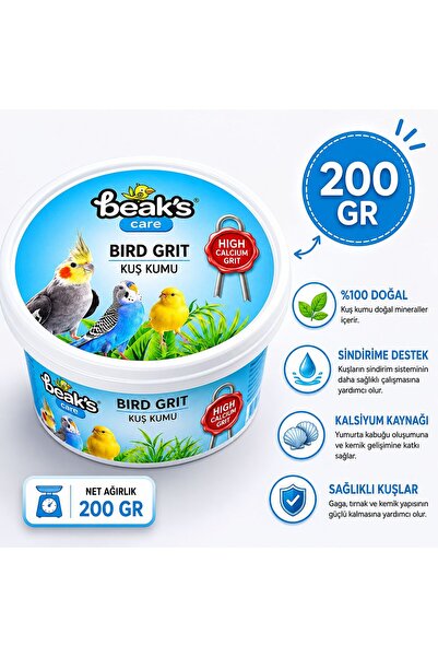 Beaks Beak’s Care Kuş Kumu (Bird Grit) 200 Gr Doğal Mineral Kaynağı