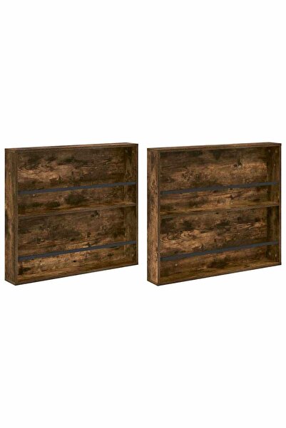 vidaxl Raft pentru reviste 2 pcs Stejar fumuriu 80 x 12 x 70 cm