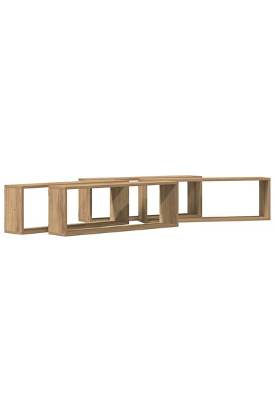vidaxl Șemele de perete cu raft 4 pcs Stejar artizanal 80 x 15 x 26 cm