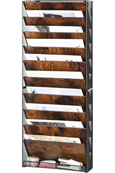 soline 10 buzunare organizator de birou din lemn A4 montare pe perete raft pe...