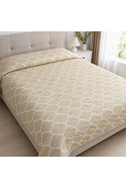 Kotonia Home Double bed coverlet quilted by stitching, size 200x230 cm, beige...