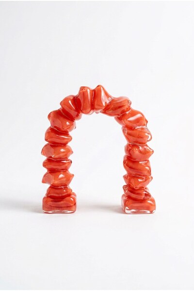Sembol 22 cm Crystal Object - Handmade Modern Organic Arch Glass Decorative S...