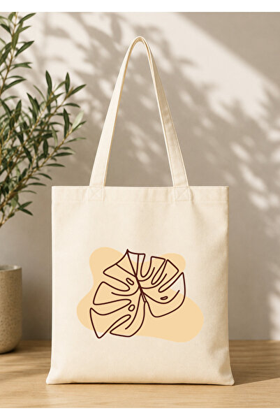 Eylül Design Vintage Boho Patterned Printed Raw Fabric Bag Organic Tote Bag