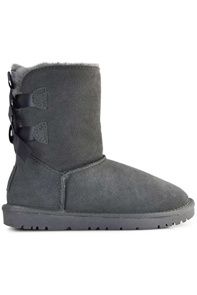 OEM Γκρι δερμάτινο Australian Boot με κορδέλα Kelara K21215