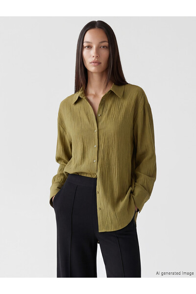 LC Waikiki Khaki Textured Women's Shirt