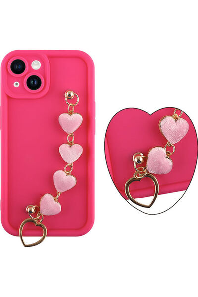 Other Volte-Tel Hearts Πίσω Θήκη Σιλικόνης με Λουράκι Ροζ (iPhone 14) Κωδικός...