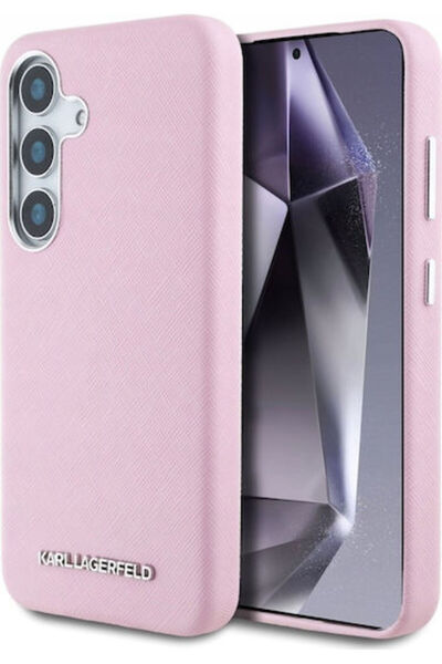 Karl Lagerfeld Saffiano Πλήρες Πίσω Κάλυμμα Ροζ (Galaxy S25+) Κωδικός: KLHMS2...