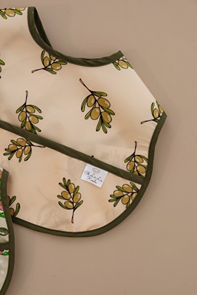 OhlalaKoala Zeytin ve Pizza Temalı 2li Sıvı Geçirmez Mama Önlüğü 6-36 AY