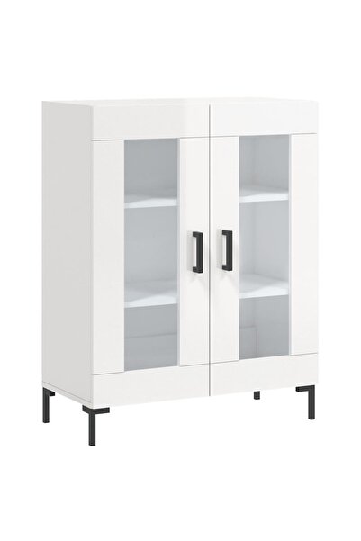 vidaxl Dulap, alb extralucios, 69,5x34x90 cm, lemn compozit