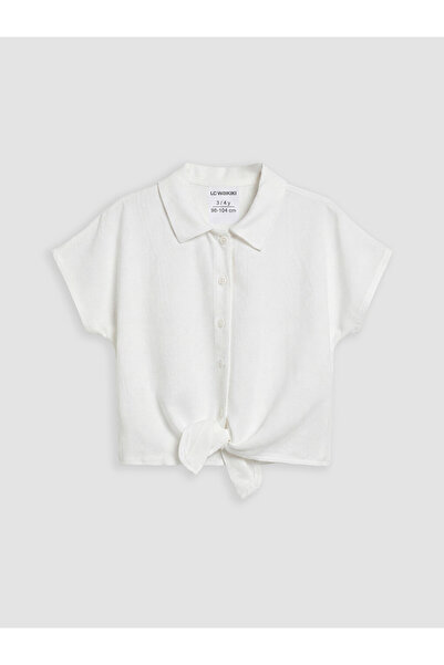 LC Waikiki Esvab • Modern & Distinctive Poplin Girls' Shirt with Tie Detail