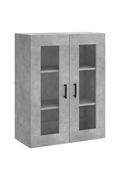 vidaxl Dulap cu montaj pe perete, gri beton, 69,5x34x90 cm