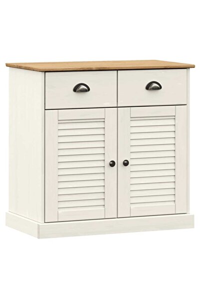 vidaxl Servantă cu sertare „VIGO” 78x40x75 cm, alb, lemn masiv de pin