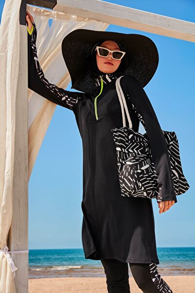 Marina Swimwear H2O Swimmer Series Full Covered Hijab Swimsuit - Black |   M2331