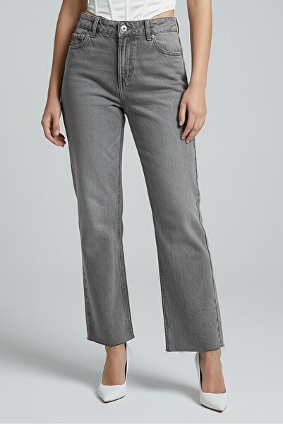 Don't Call Me Jennyfer Women Straight Fit Washed Non Stretchable Jeans, Grey