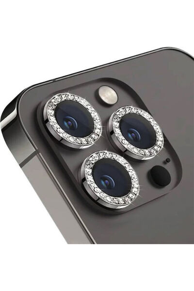 OEM Μεταλλικός Διαμαντένιος Φακός Κάμερας Apple iPhone 13 Pro/13 Pro Max Μαύρο