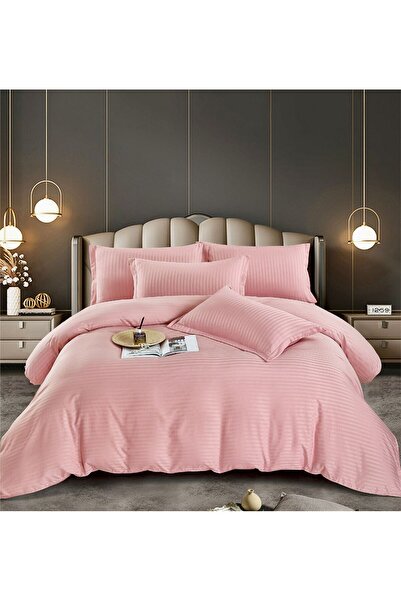 OEM Premium damask Duvet Cover Set with Stretchy – 6 pieces | 8014-J