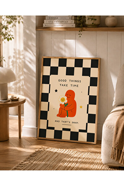 Boho wellness studio Tiny Joys Collection Good Things Take Time Estetik Çerçe...