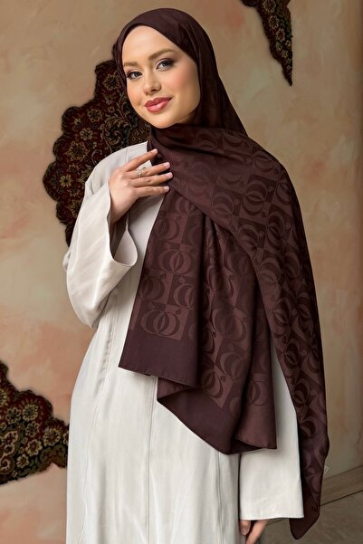 İmajButik Brown Jacquard Shawl