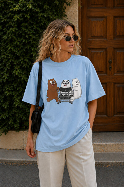 ArtYus Tricou oversize unisex cu imprimeu cu personaje drăguțe de ursuleți – ...