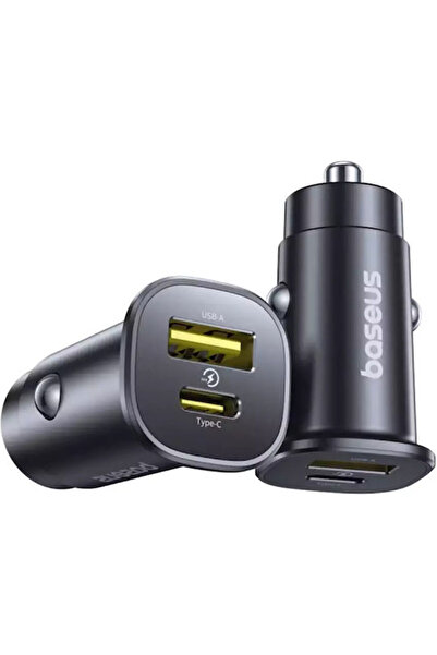 Baseus Φορτιστής Αυτοκινήτου 30W με Θύρες: 1xUSB 1xType-C Μαύρο Χρώμα Κωδικός...