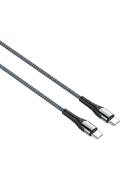 LDNIO LC101 Πλεγμένο Καλώδιο USB 2.0 USB-C Αρσενικό - USB-C 60W PD Γκρι 1μ