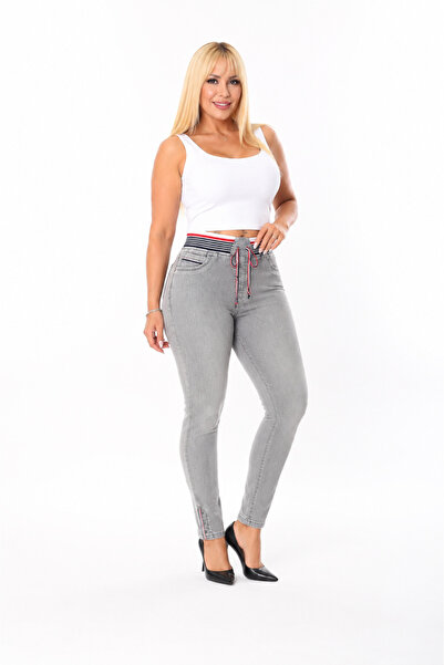 Butik Ayseba Women's Plus Size Skinny Fit Denim Elastic Lycra Jeans