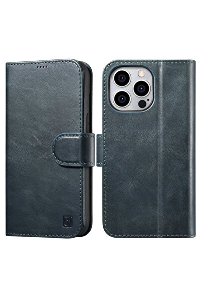 ICARER Husă portofel din piele pentru iPhone 14 Pro 2 în 1 cu protecție anti-...