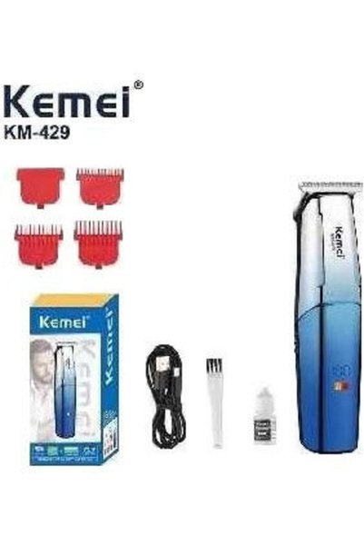Kemei Επαναφορτιζόμενη Κουρευτική Μηχανή Μπλε KM-429