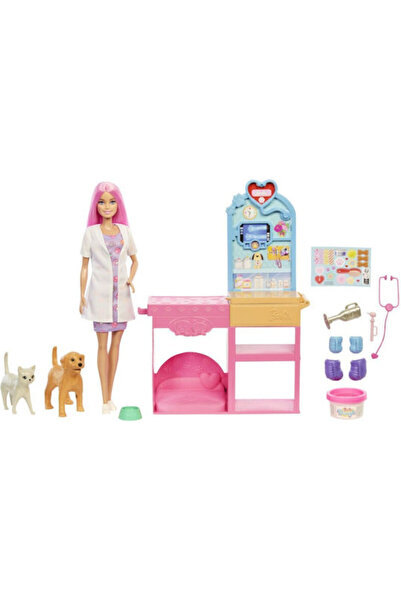 Barbie Σετ Κλινικής Ζωολογικής Εξέτασης με Κούκλες για Ηλικίες 4+