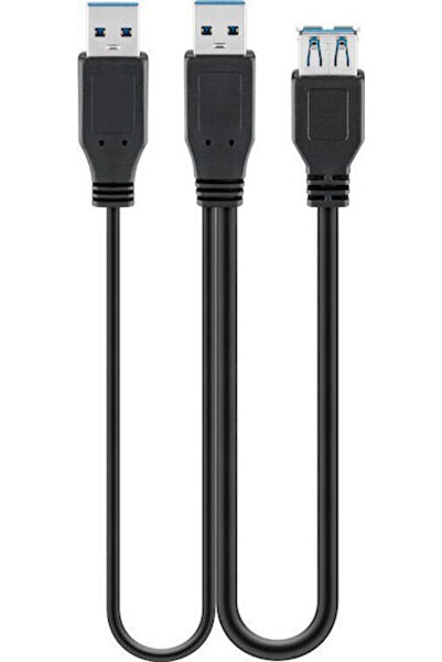 goobay Καλώδιο USB 3.0 Διπλής Τροφοδοσίας Υπερταχύτητας Μαύρο 95749