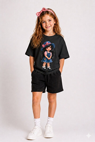 VODEXA Girl's T-Shirt and Shorts Set 100% Cotton Summer Comfortable Fit Red R...