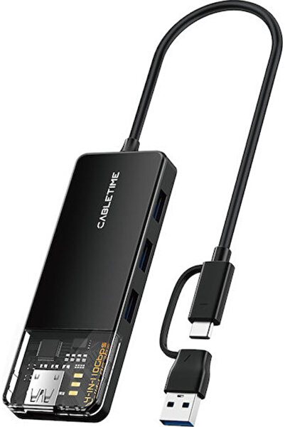 Cabletime Διανομέας USB 4 Θυρών USB 3.2 με συνδέσεις USB-A και USB-C Κωδικός:...