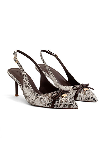 Mamito Ayakkabı Rsd 17325 Pointed Toe Bow Buckle Detail Heeled Shoes