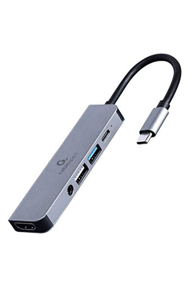 Cablexpert Σταθμός σύνδεσης USB-C με HDMI 4K PD Γκρι (A-CM-COMBO5-02)