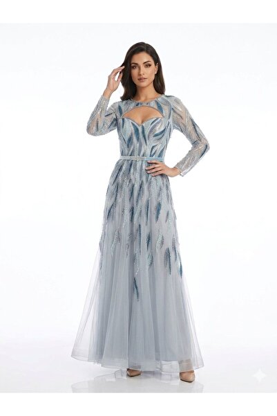 sea gulf Women's Long Sleeved Evening Dress
