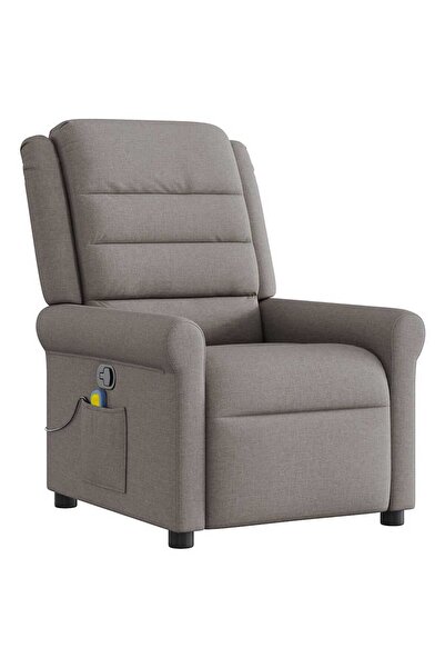 vidaxl Fotoliu de masaj rabatabil, gri taupe, material textil