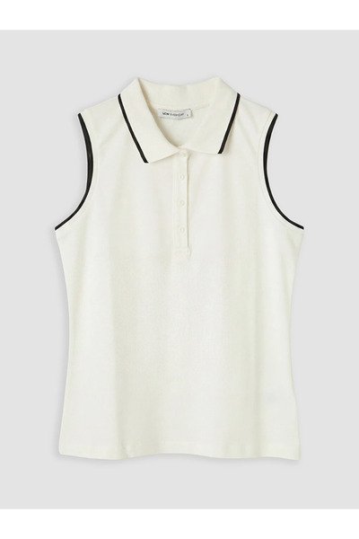 LC Waikiki White Polo Neck Women's Tank Top